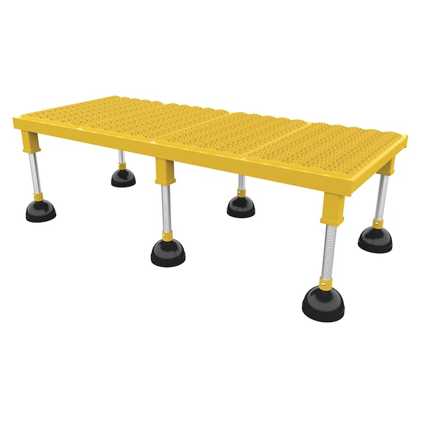 Vestil Portable Adj. Stand, 19x48, High Serrated, 11.5 Overall Height, Steel, Yellow PAHW-H-1948 - main